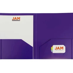 JAM Paper Heavy Duty Two-Pocket Plastic Folders, Purple, 108/Pack (0946179B) Online
