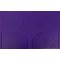 JAM Paper Heavy Duty Two-Pocket Plastic Folders, Purple, 6/Pack (383NPURPLED) Sale