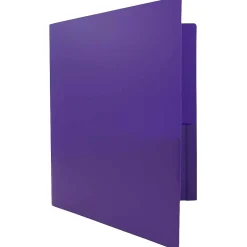 JAM Paper Heavy Duty Two-Pocket Plastic Folders, Purple, 6/Pack (383NPURPLED) Sale