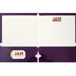JAM Paper Laminated Glossy 3 Hole Punch Two-Pocket Folders, Purple, 6/Pack (385GHPPUA) Clearance