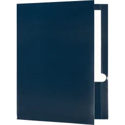 JAM Paper Laminated Two Glossy 2 Pocket Cardstock Presentation Folder, Navy Blue, 50/Box (5042523C) New