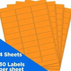 JAM Paper Laser/Inkjet Address Labels, 1" x 2 5/8", , 30 Labels/Sheet, 4 Sheets/Pack (35432814)* Address Labels