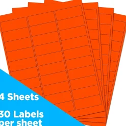 JAM Paper Laser/Inkjet Address Labels, 1" x 2 5/8", , 30 Labels/Sheet, 4 Sheets/Pack (354328230)* Address Labels