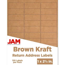 JAM Paper Laser/Inkjet Address Labels, 1" x 2 5/8", , 30 Labels/Sheet, 4 Sheets/Pack (4513701)* Address Labels