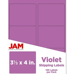 JAM Paper Laser/Inkjet Address Label, 4" x 3 3/8", , 6 Labels/Sheet, 12 Sheets/Pack (302725792)* Address Labels