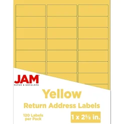 JAM Paper Laser/Inkjet Mailing Address Label, 1" x 2 5/8", , 30 Labels/Sheet, 4 Sheets/Pack (302725801)* Address Labels