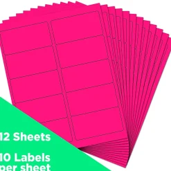 JAM Paper Laser/Inkjet Shipping Labels, 2" x 4", , 10 Labels/Sheet, 12 Sheets/Pack (354328023)* Shipping Labels