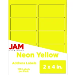 JAM Paper Laser/Inkjet Shipping Labels, 2" x 4", , 10 Labels/Sheet, 12 Sheets/Pack (3543282)* Shipping Labels