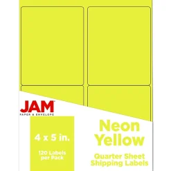 JAM Paper Laser/Inkjet Shipping Labels, 4" x 5", , 4 Labels/Sheet, 30 Sheets/Pack (354329153)* Shipping Labels
