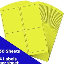 JAM Paper Laser/Inkjet Shipping Labels, 4" x 5", , 4 Labels/Sheet, 30 Sheets/Pack (354329153)* Shipping Labels