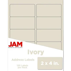 JAM Paper Laser/Inkjet Shipping Shipping Labels, 2" x 4", , 10 Labels/Sheet, 12 Sheets/Pack (17966070)* Shipping Labels