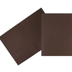 JAM Paper Linen 2-Pocket Presentation Folder, , 100/Carton (386LBRB) Chocolate Brown Outlet