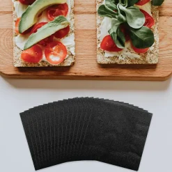Napkins<JAM Paper Lunch Napkin, 2-ply, Black, 50 Napkins/Pack (6255620716)
