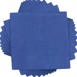 Napkins<JAM Paper Lunch Napkin, 2-ply, Blue, 50 Napkins/Pack (6255620718)
