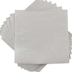 Napkins<JAM Paper Lunch Napkin, 2-ply, Silver, 50 Napkins/Pack (255628827)