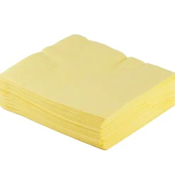 Napkins<JAM Paper Lunch Napkin, 2-ply, Light Yellow, 50 Napkins/Pack (62556207LYE)