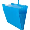 JAM Paper Plastic File Folder with Snap Closure, 5 Pocket, 9"W x 11.5"H, Blue (FF39783BU) Outlet