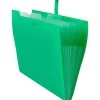 JAM Paper Plastic File Folder with Snap Closure, 5 Pocket, 9"W x 11.5", Green (FF39783GR)