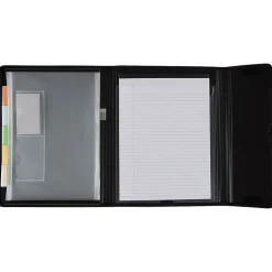 JAM Paper Plastic Padfolio with Snap Closure, Black (401038610)