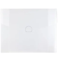 JAM Paper Plastic Portfolio Case with Circular Tuck Flap Closure, Clear Frost, 24/Carton (3788B)