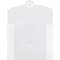 JAM Paper Plastic Portfolio Case with Circular Tuck Flap Closure, Clear Frost, 24/Carton (3788B)