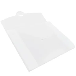 JAM Paper Plastic Portfolio Case with Circular Tuck Flap Closure, Clear Frost, 24/Carton (3788B)