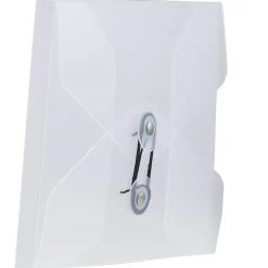 JAM Paper Plastic Portfolio Case with Drawstring Closure, Clear Frost (354609)