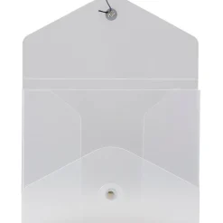 JAM Paper Plastic Portfolio Case with Drawstring Closure, Clear Frost (354609)