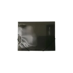 JAM Paper Plastic Portfolio Case with Elastic Closure, Smoke Grey (332534)