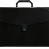 JAM Paper Plastic Portfolio Briefcase with Handles, 12" x 9 1/2" x 1 1/2", Black (334120746)