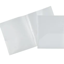 JAM Paper 6-Pocket Heavy Duty Plastic Folders, Clear, 2/Pack (389MP6cl)