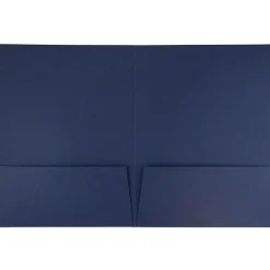 JAM Paper 2-Pocket Textured Linen Business Folders, Navy Blue, 50/Box (386LNAC) Clearance