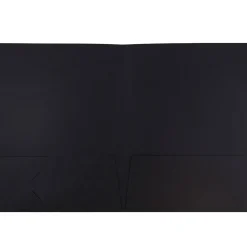 JAM Paper 2-Pocket Textured Linen Business Folders, , 25/Pack (386LBLA) Black Online