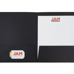 JAM Paper 2-Pocket Textured Linen Business Folders, , 25/Pack (386LBLA) Black Online
