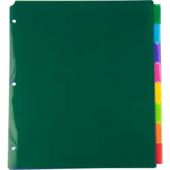JAM Paper Poly Dividers, 8-Tab, Assorted Colors, 6 Packs (375032922A)
