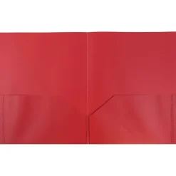 JAM Paper POP 2-Pocket Plastic Presentation Folder, Red, 6/Pack (382EREDD) New
