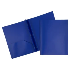 JAM Paper POP 2-Pocket Plastic Folders with Fastener, , 96/Carton (313525335) Deep Blue Outlet