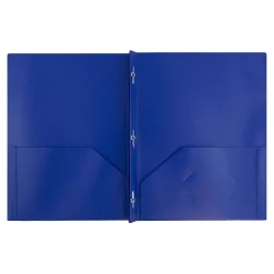 JAM Paper POP 2-Pocket Plastic Folders with Fastener, , 96/Carton (313525335) Deep Blue Outlet