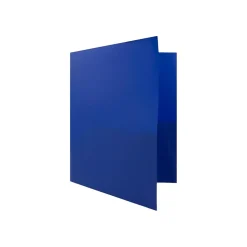 JAM Paper POP 2-Pocket Plastic Folders with Fastener, , 96/Carton (313525335) Deep Blue Outlet