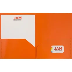 JAM Paper POP Two-Pocket Plastic Folders, , 6/Pack (382Eord) Orange Discount