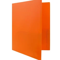 JAM Paper POP Two-Pocket Plastic Folders, , 6/Pack (382Eord) Orange Discount