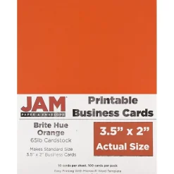 Best ® Printable Business Cards, 3 1/2 x 2, Orange, 100/Pack (22128342) Business Cards