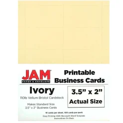 Best ® Printable Business Cards, 3 1/2 x 2, Ivory Vellum, 100/Pack (22130976) Business Cards