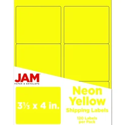 JAM Paper Shipping Label, 3 1/3" x 4", , 6 Labels/Sheet, 20 Sheets/Pack (354328049)* Shipping Labels