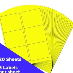 JAM Paper Shipping Label, 3 1/3" x 4", , 6 Labels/Sheet, 20 Sheets/Pack (354328049)* Shipping Labels