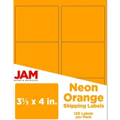 JAM Paper Shipping Labels, Large, 3 1/3 x 4, , 6 Labels/Sheet, 20 Sheets/Pack (354328043)* Shipping Labels