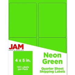 JAM Paper Shipping Labels, 4" x 5", , 4 Labels/Sheet, 30 Sheets/Pack (354329156)* Shipping Labels