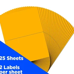 JAM Paper Shipping Labels, Half Page, 5 1/2" x 8 1/2", , 2 Labels/Sheet, 25 Sheets/Pack (359429628)* Shipping Labels