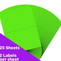 JAM Paper Shipping Labels, Half Page, 5 1/2" x 8 1/2", , 2 Labels/Sheet, 25 Sheets/Pack (359429626)* Shipping Labels