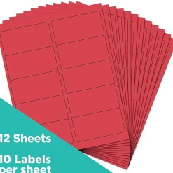 JAM Paper Shipping Labels, 2" x 4", , 10 Labels/Sheet, 12 Sheets/Pack (4514940)* Shipping Labels